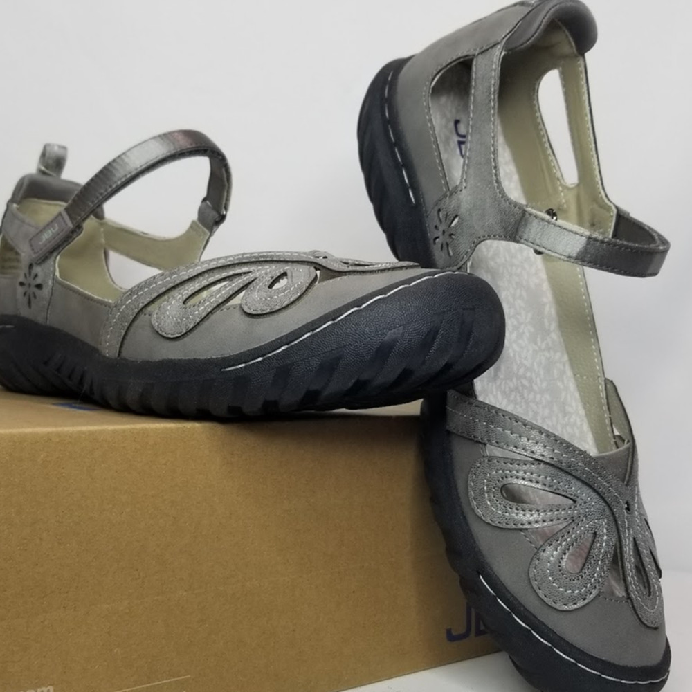 JBU Women's Magnolia Comfort Casual Classic Mary Jane Flats Size 11 Gunmetal NWT